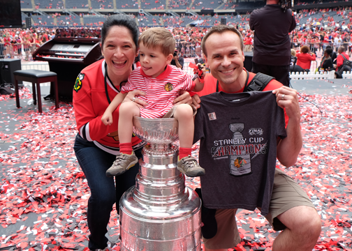 Susana Mendoza and Family Blackhawks Celebration